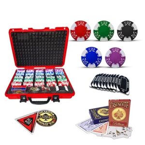 Casinoite Poker Chips Set with Bricks Without Denominations 500, Multicolor - Adult